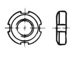 Piulita rotunda cu caneluri pentru inelul de siguranta elastic DIN 70951