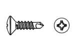 Self-drilling screws, oval head, PH drive  