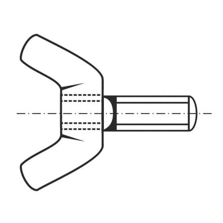 DIN 318-SS   Болт – крилчат, с