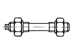 DIN 2510-SS   Tija cu doua cap