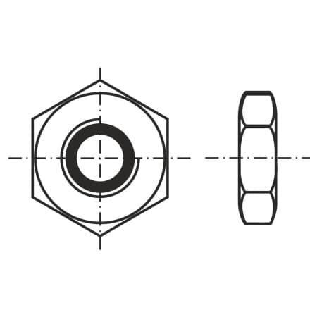 DIN 936   Гайка ниска точност