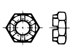 DIN 937-SS   Hexagon thin slot