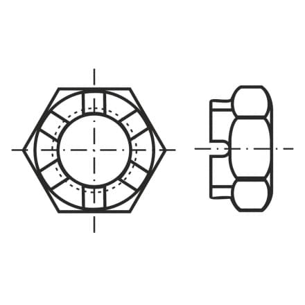 DIN 979   Гайка коронна ниска